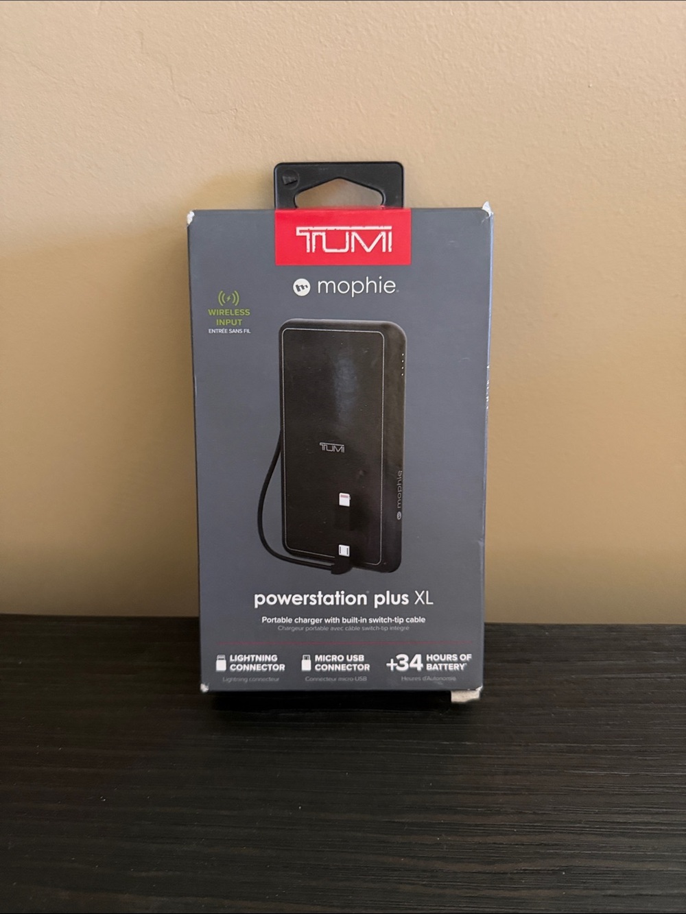 Tumi Black Powerstation Plus XL Portable Charger by Mophie